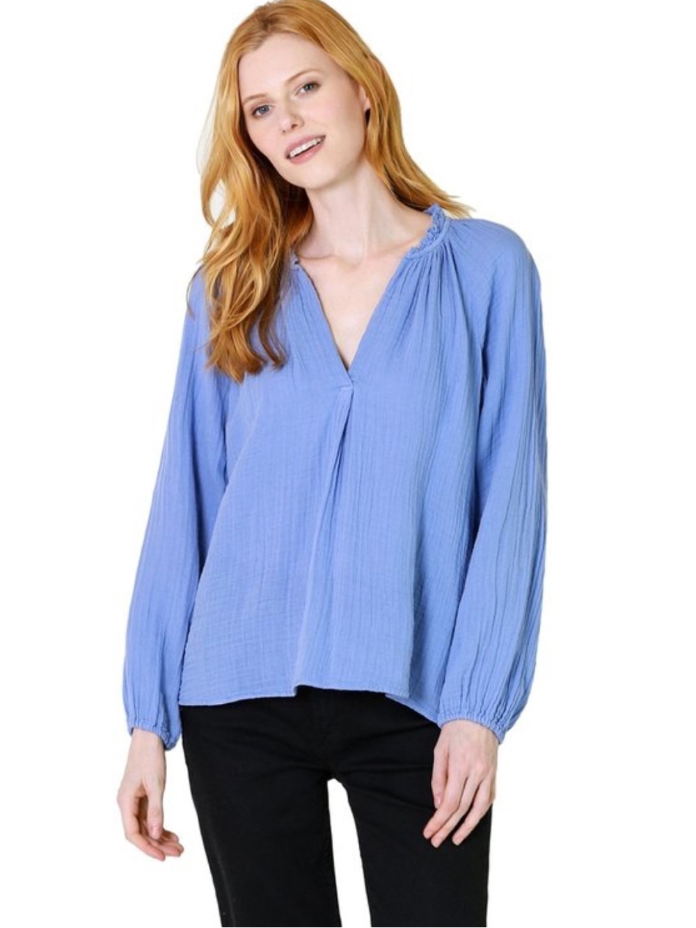NWOT Xirena Camila Cotton Gauze Top in Blue Size M